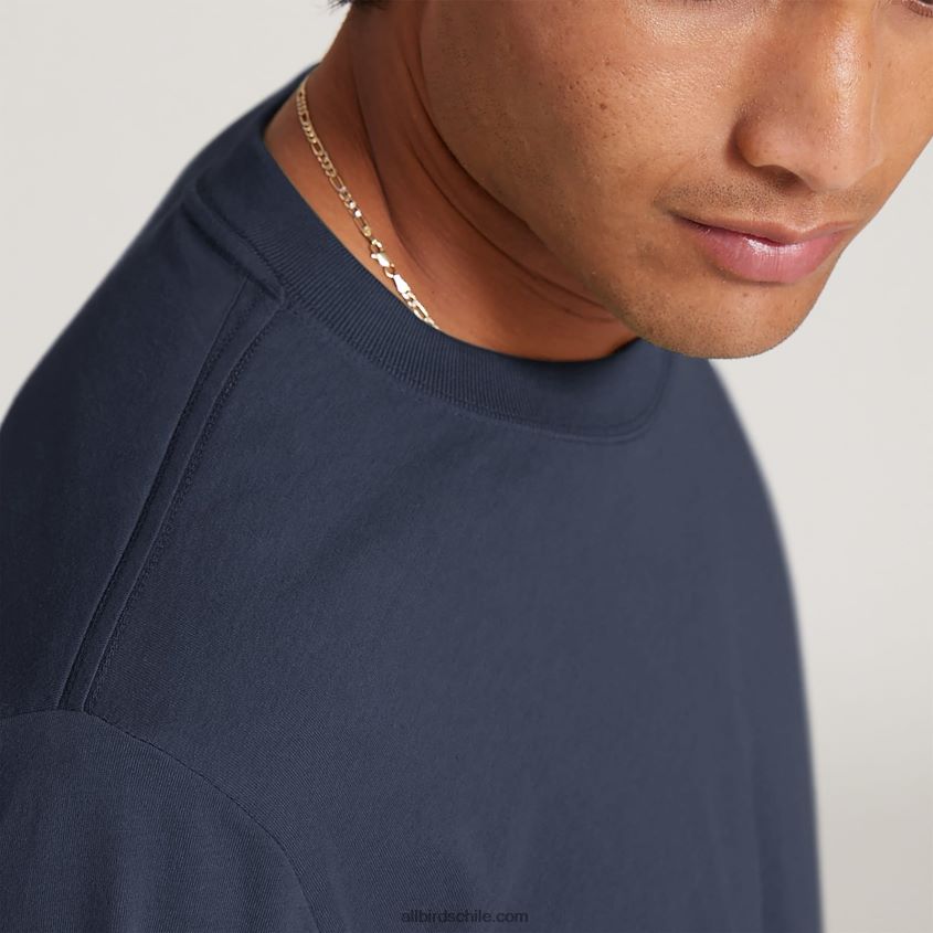 camiseta allgood de manga larga de algodón para hombre índigo brumoso Allbirds 44L20F139