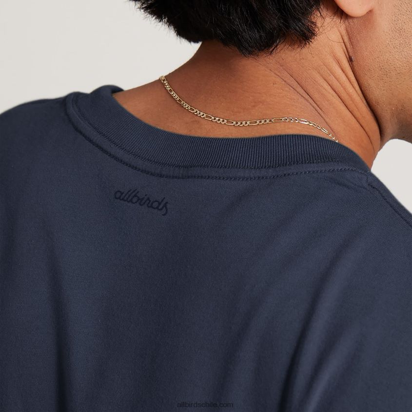 camiseta allgood de manga larga de algodón para hombre índigo brumoso Allbirds 44L20F139