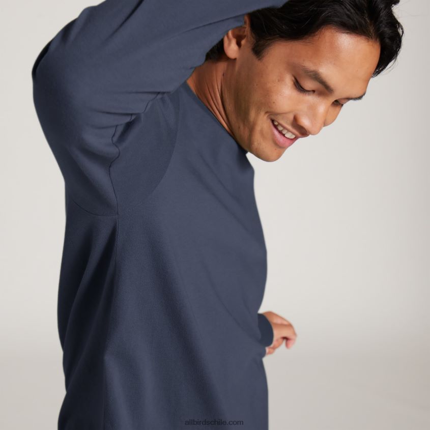 camiseta allgood de manga larga de algodón para hombre índigo brumoso Allbirds 44L20F139