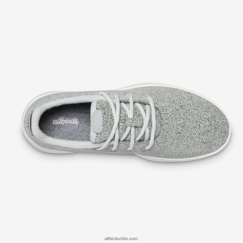 Mizzles de corredor de lana para hombre gris claro (suela blanca natural) Allbirds 44L20F48