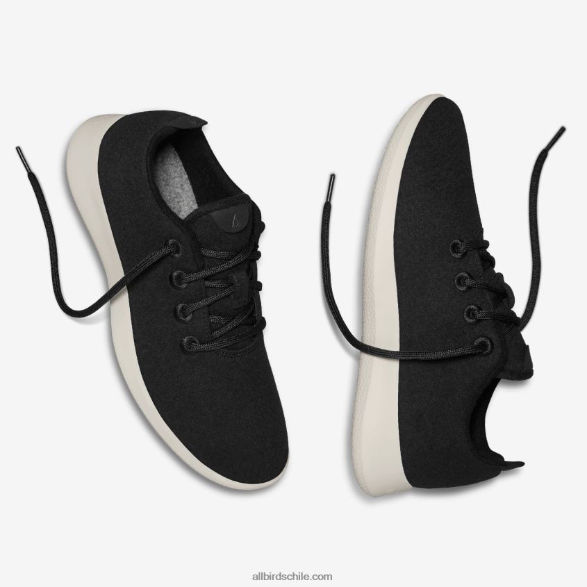 corredores de lana de los hombres negro verdadero (suela crema) Allbirds 44L20F30