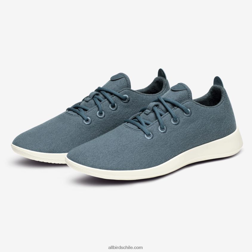 corredores de lana de los hombres verde azulado tranquilo (suela blanca natural) Allbirds 44L20F31