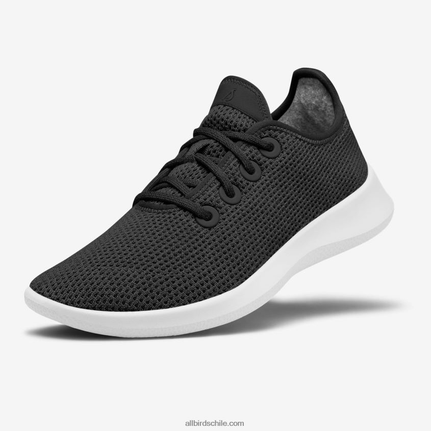 corredores de árboles para hombres negro azabache (suela blanca) Allbirds 44L20F4