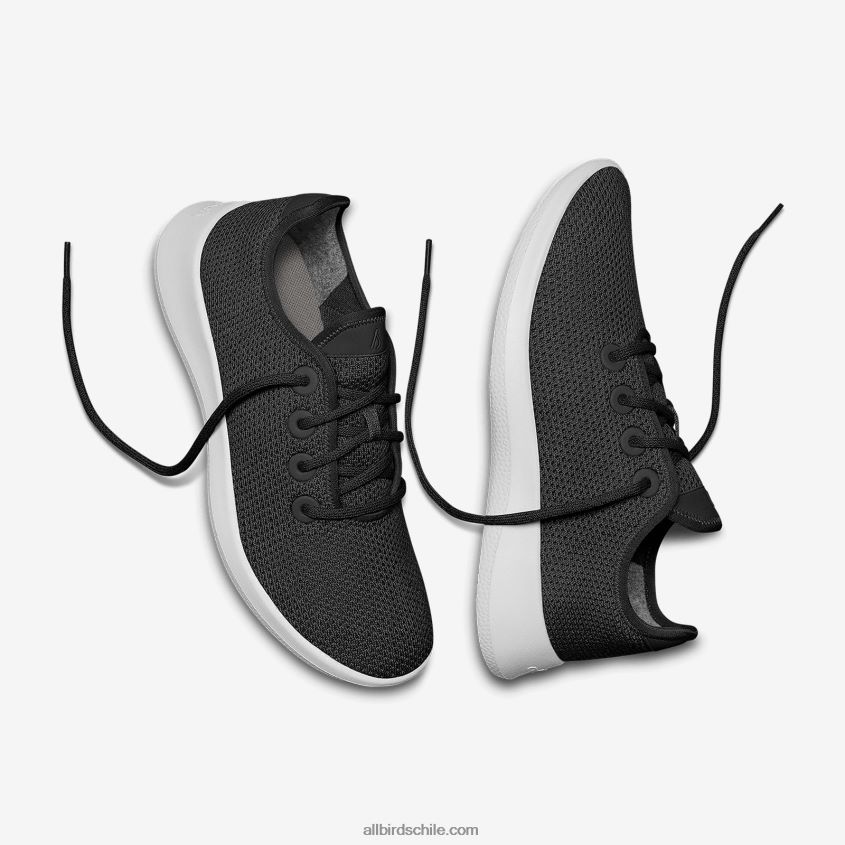 corredores de árboles para hombres negro azabache (suela blanca) Allbirds 44L20F4