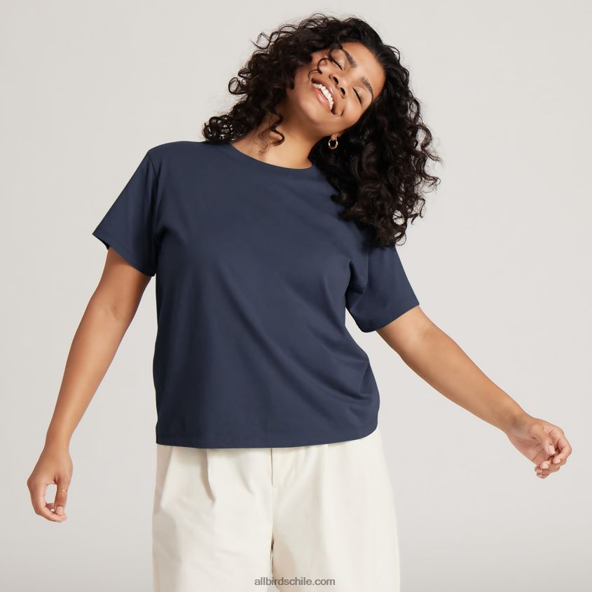 camiseta allgood de algodón para mujer índigo brumoso Allbirds 44L20F217