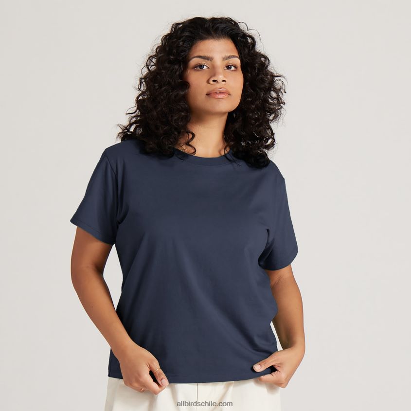camiseta allgood de algodón para mujer índigo brumoso Allbirds 44L20F217