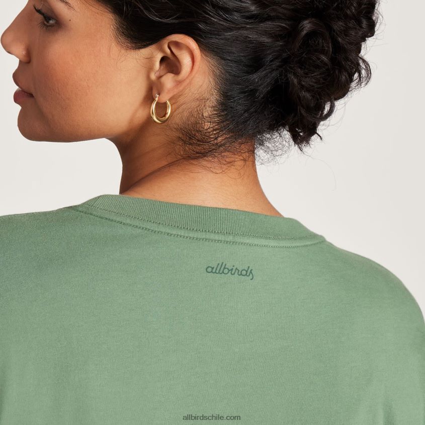 camiseta allgood de manga larga de algodón para mujer carga nebulosa Allbirds 44L20F223
