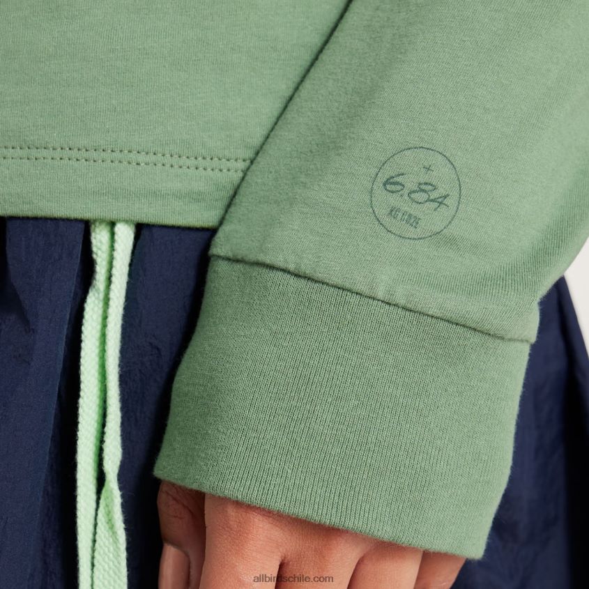 camiseta allgood de manga larga de algodón para mujer carga nebulosa Allbirds 44L20F223