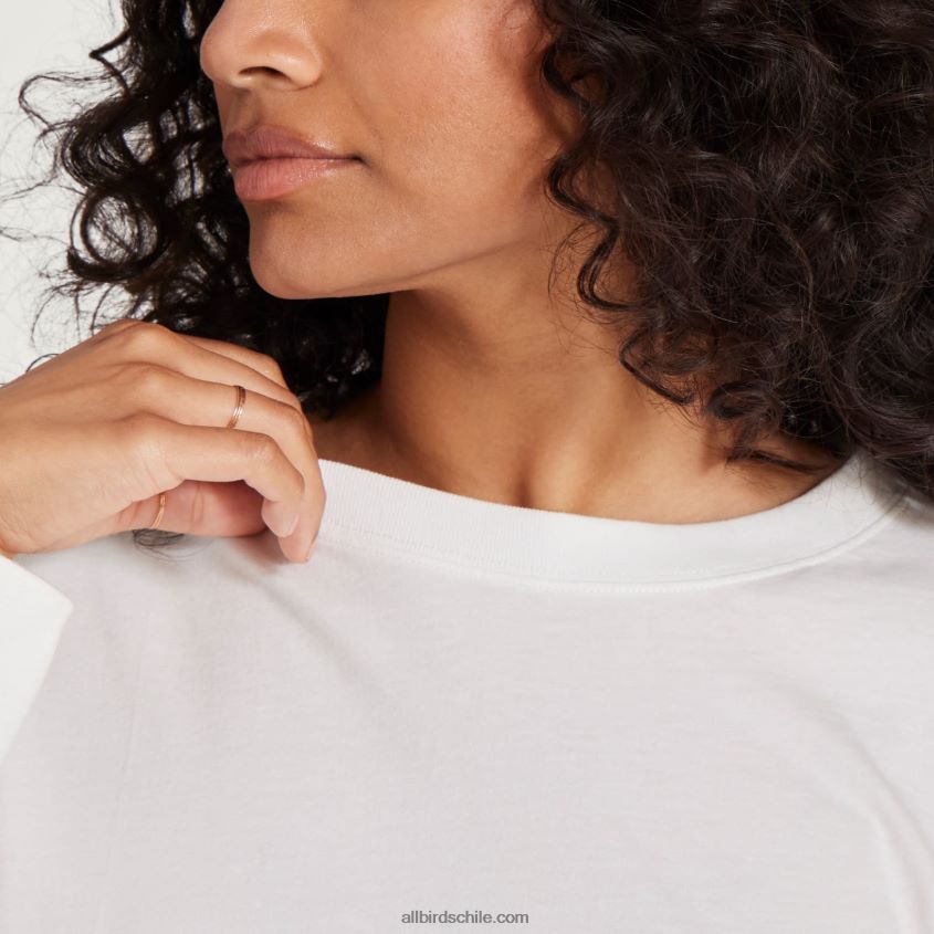 camiseta allgood de manga larga de algodón para mujer tormenta de nieve Allbirds 44L20F220