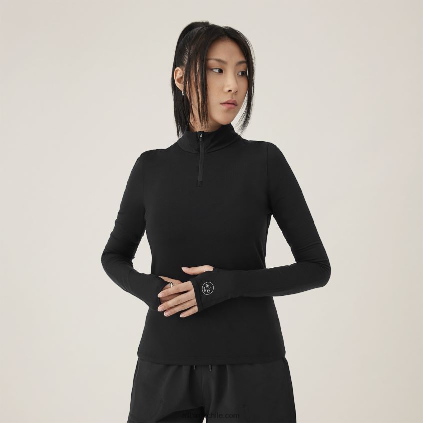 cremallera de cuarto de rendimiento de mujer negro natural Allbirds 44L20F232