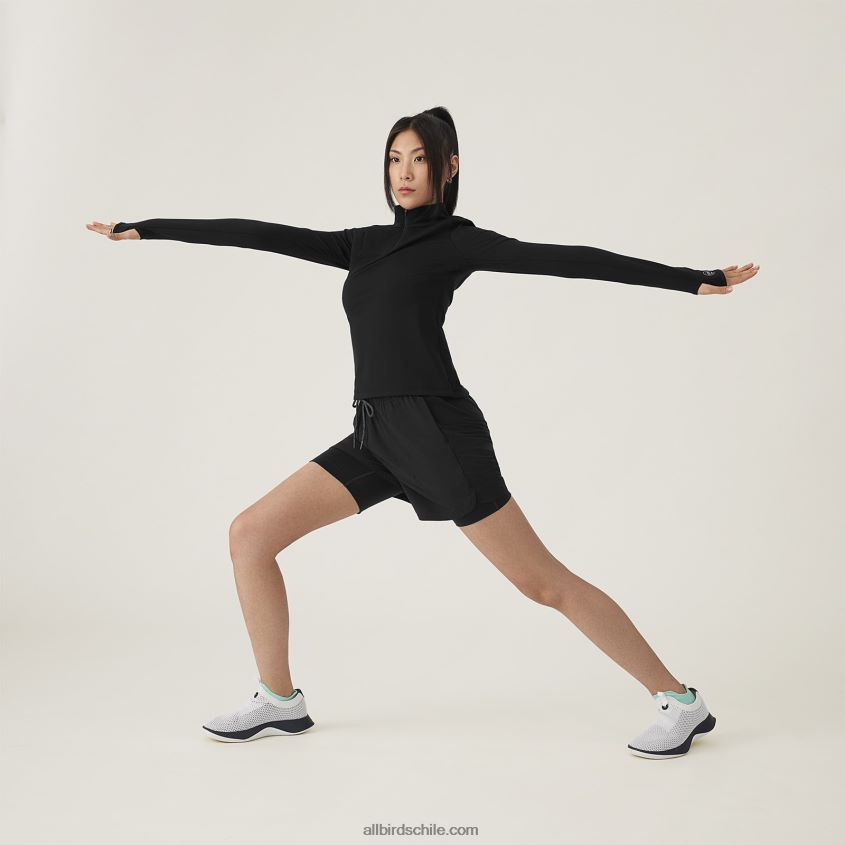 cremallera de cuarto de rendimiento de mujer negro natural Allbirds 44L20F232