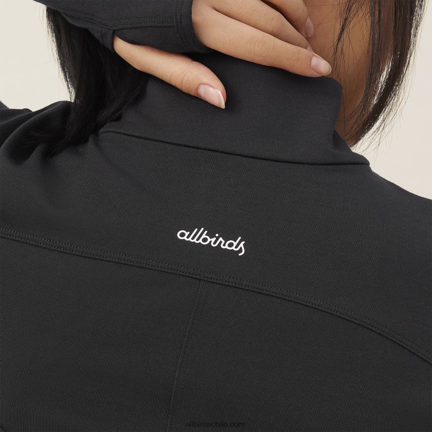 cremallera de cuarto de rendimiento de mujer negro natural Allbirds 44L20F232