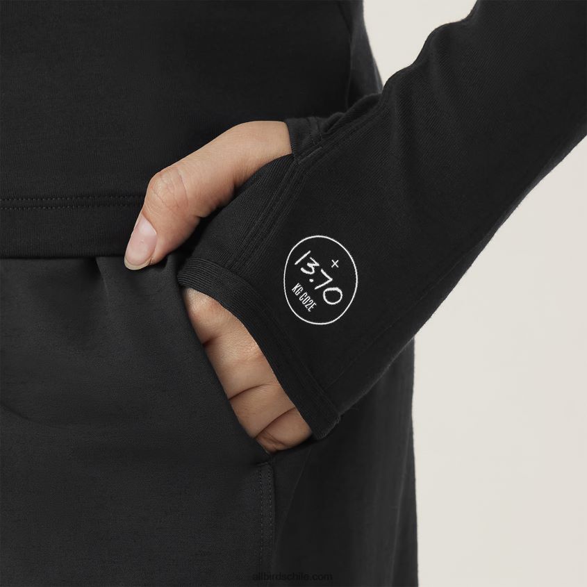 cremallera de cuarto de rendimiento de mujer negro natural Allbirds 44L20F232