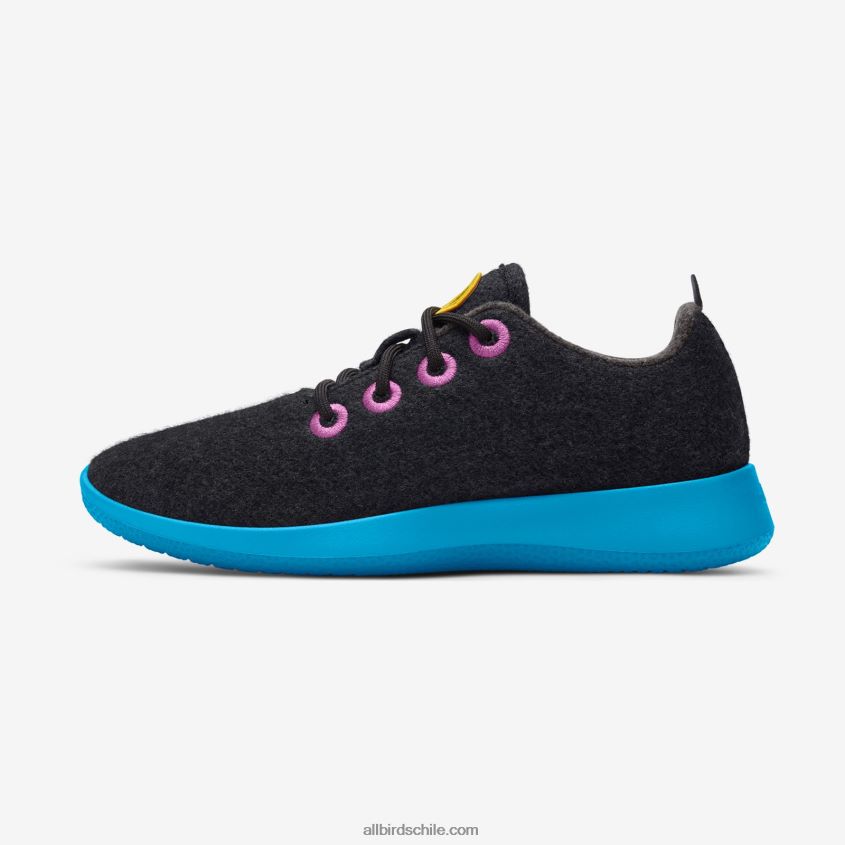 corredores de lana smallbirds - niños grandes negro natural (suela verde azulado prosperar) Allbirds 44L20F262