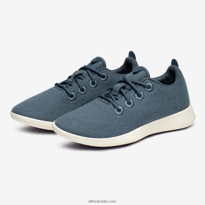 corredores de lana smallbirds - niños grandes verde azulado tranquilo (suela blanca natural) Allbirds 44L20F257