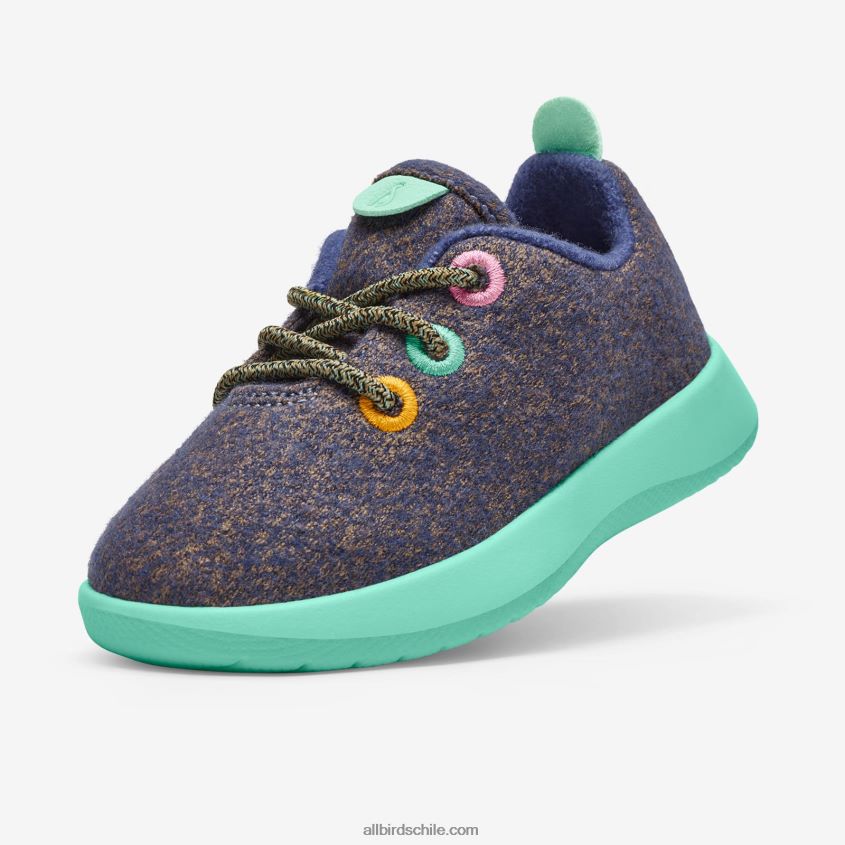 corredores de lana smallbirds - niños pequeños azul wowza (suela de menta flotante) Allbirds 44L20F234