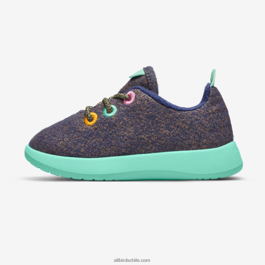 corredores de lana smallbirds - niños pequeños azul wowza (suela de menta flotante) Allbirds 44L20F234