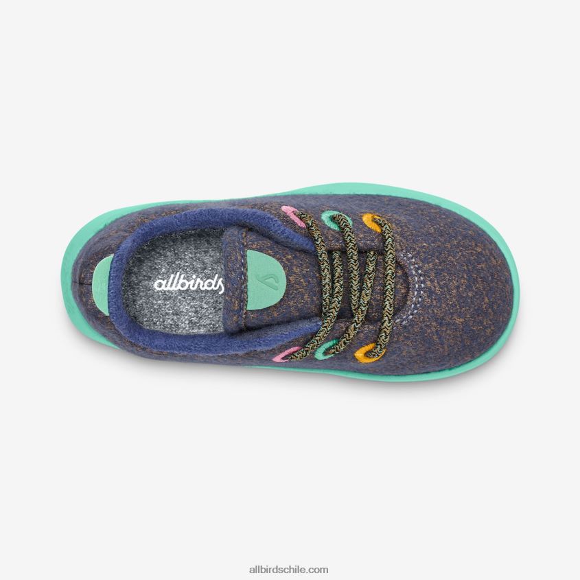 corredores de lana smallbirds - niños pequeños azul wowza (suela de menta flotante) Allbirds 44L20F234
