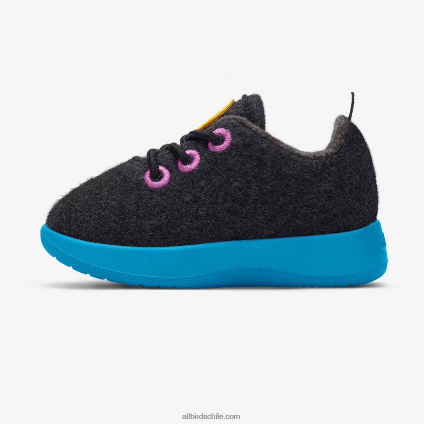 corredores de lana smallbirds - niños pequeños negro natural (suela verde azulado prosperar) Allbirds 44L20F239