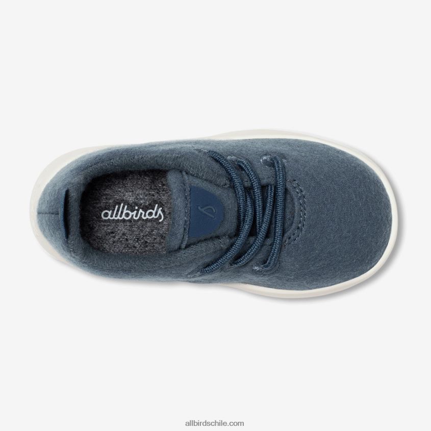 corredores de lana smallbirds - niños pequeños verde azulado tranquilo (suela blanca natural) Allbirds 44L20F241