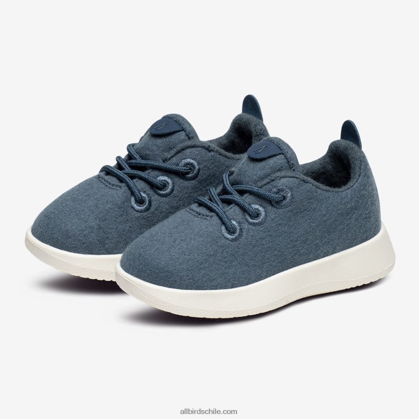 corredores de lana smallbirds - niños pequeños verde azulado tranquilo (suela blanca natural) Allbirds 44L20F241